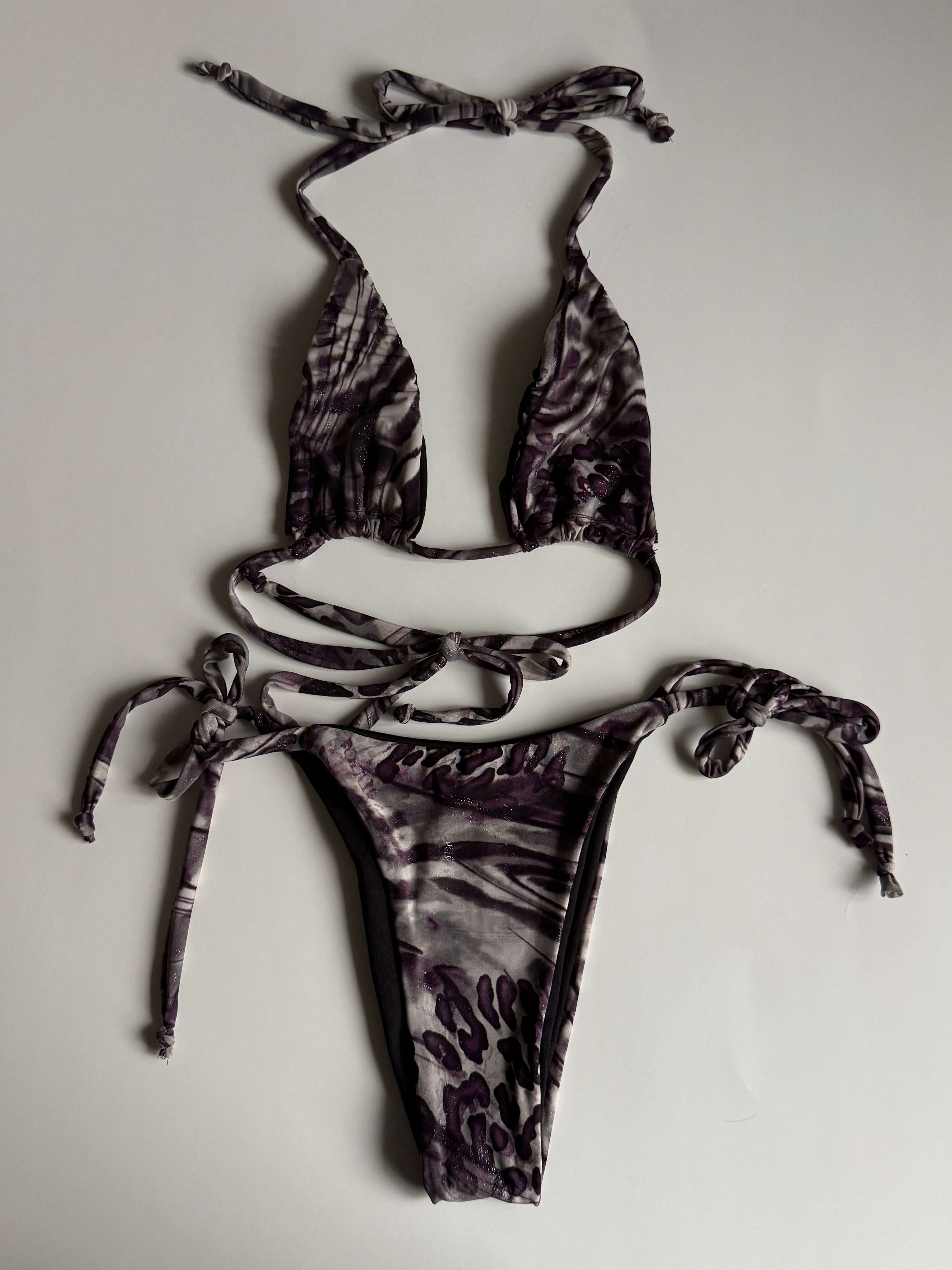 1:1 Reversible Upcycled String Tie Bikini