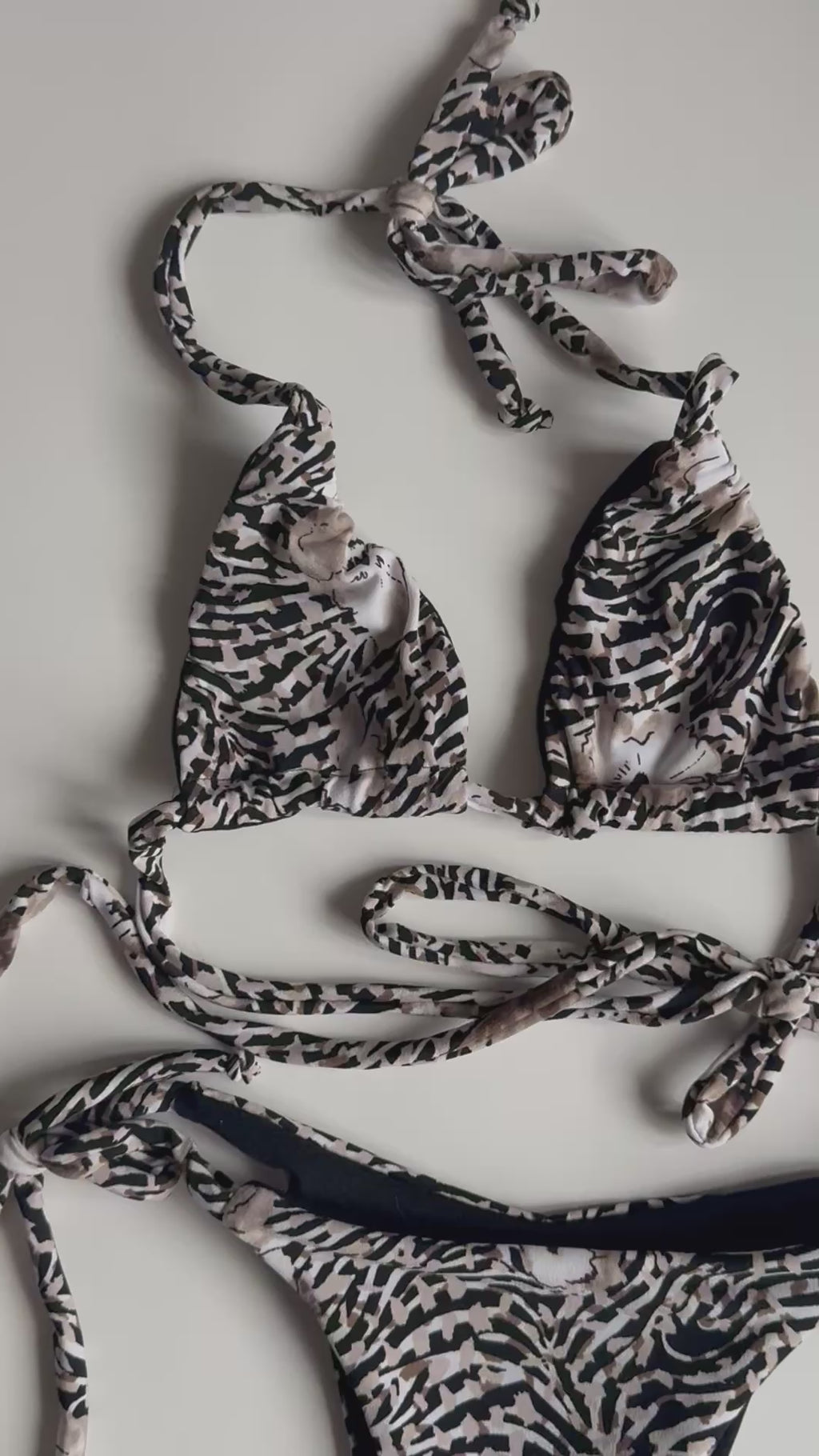 1:1 Handmade Upcycled Reversible String Tie Bikini